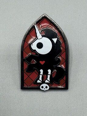 Skelanimals BONITA UNICORN Stained Glass Blind Box Enamel Pin New Open Box
